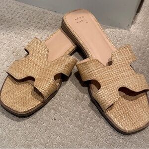 a new day Tan Textured Slide Sandals